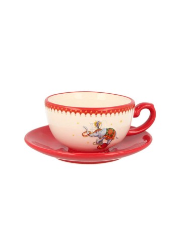 Set tazza da the con piattino in ceramica