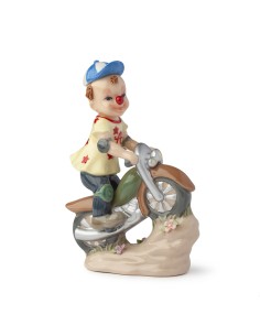 Hervit Royal Class - Clown Motociclista Porcellana 15 cm