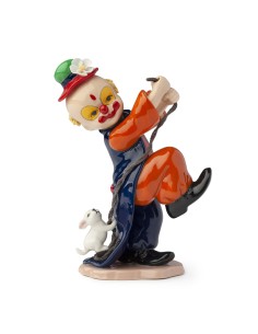 Hervit Royal Class - Clown con Cagnolino Porcellana 15 cm