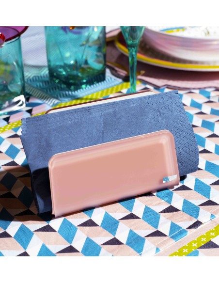 Vesta Home - Porta Tovaglioli Verticale Like Water·rosa Cipria Monosatinato·13 X 6 X 8,5 H Th. 5 Mm