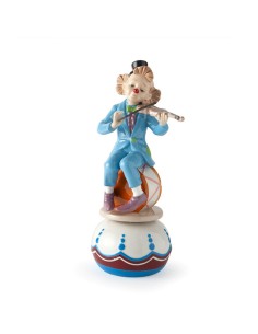 Hervit Royal Class - Carillon Clown Violino in Porcellana 22 cm