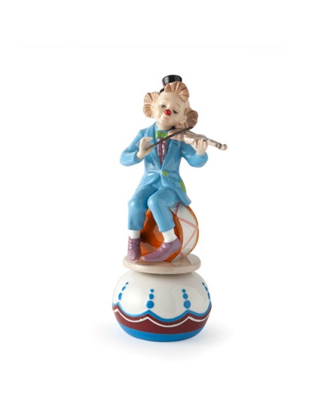 Hervit Royal Class - Carillon Clown Violino in Porcellana 22 cm