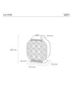 Vesta Home - Lampada da Tavolo Piccola Wireless Atena·avorio·14,1 X 11,2 X 23,1 H Th. Body 8 Mm Th. Base 15 Mm 2