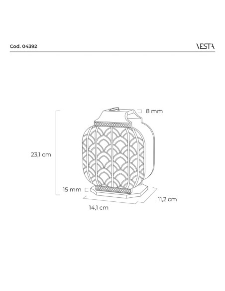 Vesta Home - Lampada da Tavolo Piccola Wireless Atena·avorio·14,1 X 11,2 X 23,1 H Th. Body 8 Mm Th. Base 15 Mm