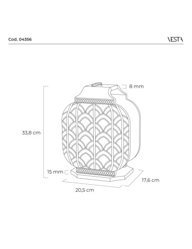 Vesta Home - Lampada da Tavolo Piccola Wireless Atena·avorio·14,1 X 11,2 X 23,1 H Th. Body 8 Mm Th. Base 15 Mm