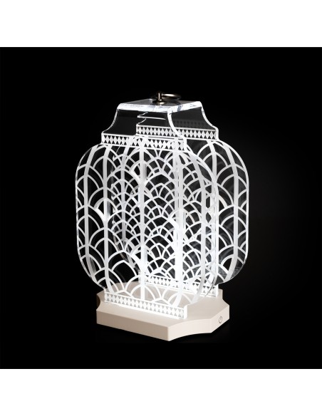 Vesta Home - Lampada da Tavolo Media Wireless Atena·avorio·20,5 X 17,6 X 33,8 H Th. Body 8 Mm Th. Base 15 Mm