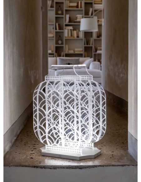 Vesta Home - Lanterna Atena Grande·avorio·36,5 X 26,5 X 53,5 H Th. Body 8 Mm Th. Base 15 Mm