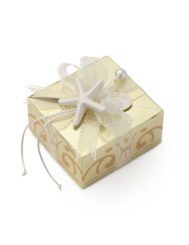 BOX CARAT GOLD 11X11X5,5CM STELLA MARINA