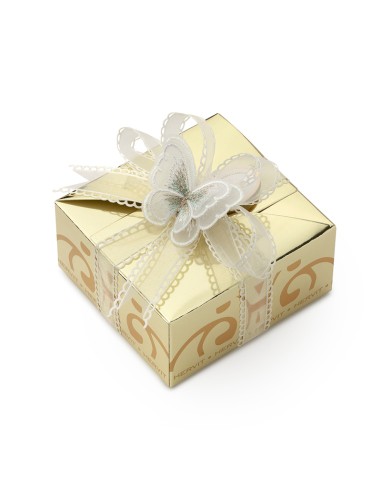 BOX CARAT GOLD 11X11X5,5CM FARFALLA