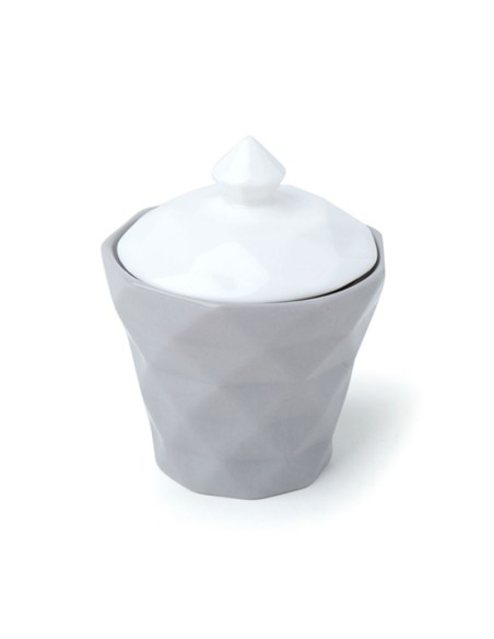 CONTENITORE PORCELLANA GRIGIO DIA.8X10CM