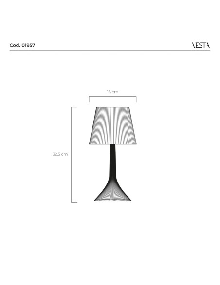 Vesta Home - Lampada Duse Wireless·nero Opaco·ø16 X 32,5 H