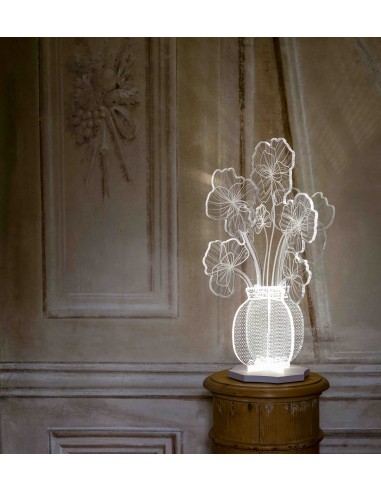 Vesta Home - Lampada da Tavolo Margot·rosa·20 X 20 X 58 Th. Body 8 Mm Th. Base 20 Mm