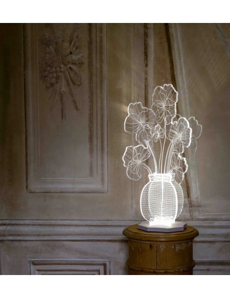 Vesta Home - Lampada da Tavolo Margot·rosa·20 X 20 X 58 Th. Body 8 Mm Th. Base 20 Mm