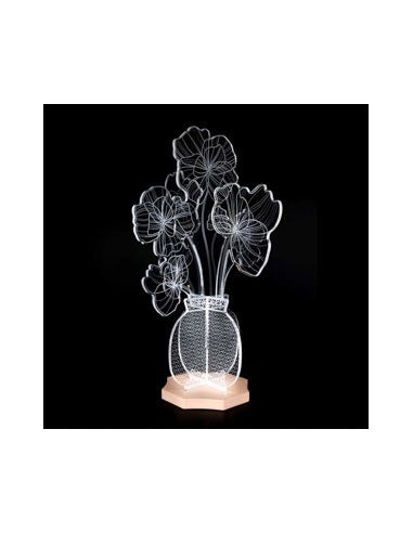 Vesta Home - Lampada da Tavolo Margot·rosa·20 X 20 X 58 Th. Body 8 Mm Th. Base 20 Mm