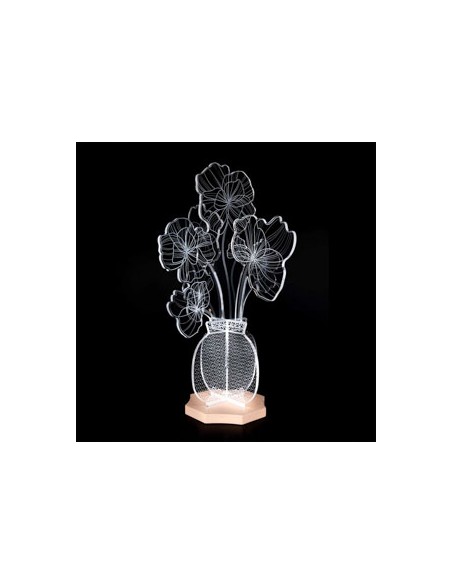 Vesta Home - Lampada da Tavolo Margot·rosa·20 X 20 X 58 Th. Body 8 Mm Th. Base 20 Mm