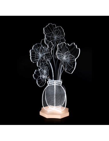 Vesta Home - Lampada da Tavolo Margot·rosa·20 X 20 X 58 Th. Body 8 Mm Th. Base 20 Mm