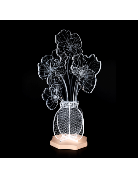 Vesta Home - Lampada da Tavolo Margot·rosa·20 X 20 X 58 Th. Body 8 Mm Th. Base 20 Mm