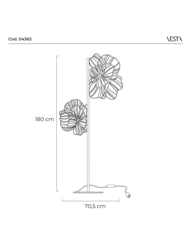 Vesta Home - Dafne Piantana·cognac·70,5 X 40 X 180 H Th. Base 20 Mm