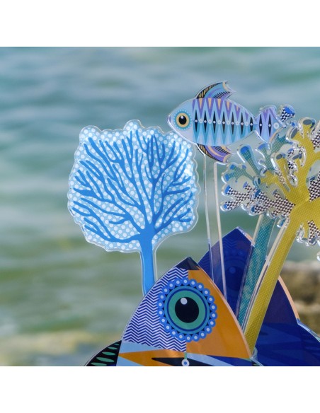 Vesta Home - Corallo Gorgonia Piccolo - Funny Ocean Kit 6 Pz·blu·10 X 36,3 H Th. 5 Mm