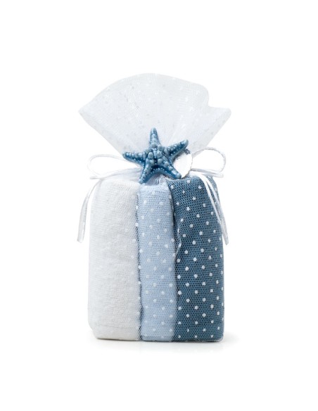 Set 6 Asciugamani Ospite 30X30Cm Blu