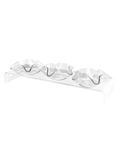Vesta Home - Antipastiera 3 Ciotoline - Happy Times·trasparente·44 X 14 X 5 H Th. 5 Mm