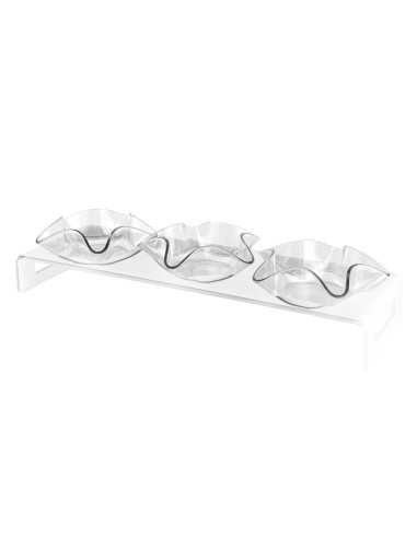 Vesta Home - Antipastiera 3 Ciotoline - Happy Times·trasparente·44 X 14 X 5 H Th. 5 Mm