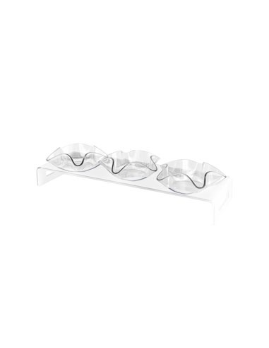 Vesta Home - Antipastiera 3 Ciotoline - Happy Times·trasparente·44 X 14 X 5 H Th. 5 Mm