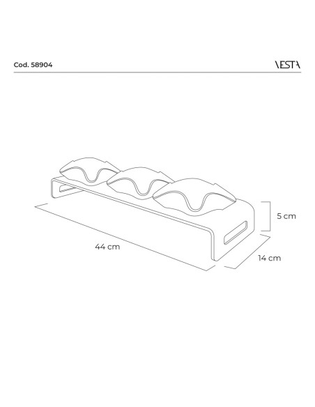 Vesta Home - Antipastiera 3 Ciotoline - Happy Times·trasparente·44 X 14 X 5 H Th. 5 Mm