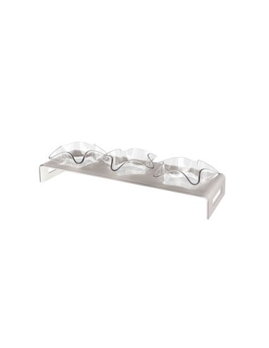 Vesta Home - Antipastiera 3 Ciotoline - Happy Times·tortora Monosatinato·44 X 14 X 5 H Th. 5 Mm