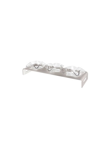Vesta Home - Antipastiera 3 Ciotoline - Happy Times·tortora Monosatinato·44 X 14 X 5 H Th. 5 Mm