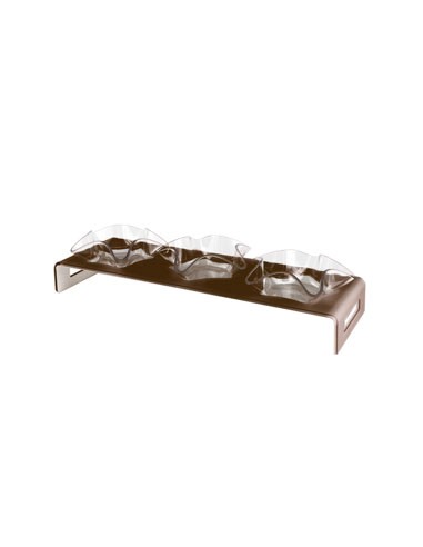 Vesta Home - Antipastiera 3 Ciotoline - Happy Times·marrone Monosatinato·44 X 14 X 5 H Th. 5 Mm