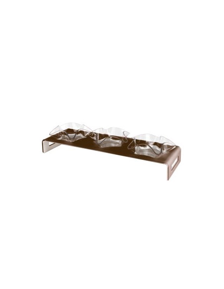 Vesta Home - Antipastiera 3 Ciotoline - Happy Times·marrone Monosatinato·44 X 14 X 5 H Th. 5 Mm