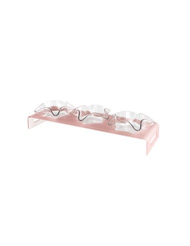 Vesta Home - Antipastiera 3 Ciotoline - Happy Times·rosa Cipria Monosatinato·44 X 14 X 5 H Th. 5 Mm