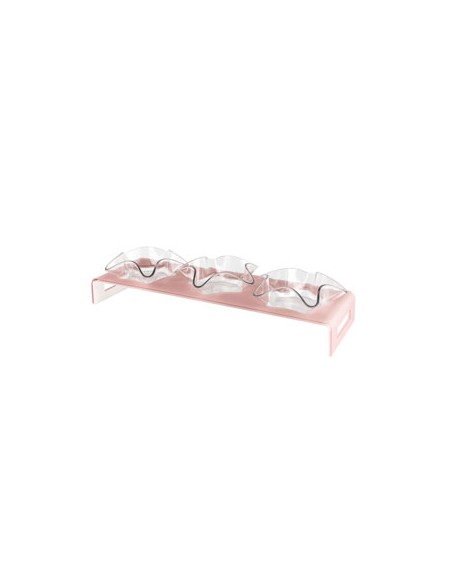 Vesta Home - Antipastiera 3 Ciotoline - Happy Times·rosa Cipria Monosatinato·44 X 14 X 5 H Th. 5 Mm