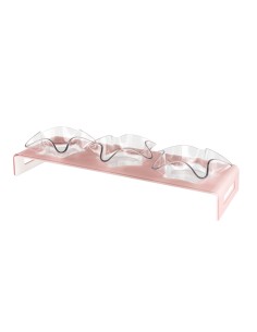 Vesta Home - Antipastiera 3 Ciotoline - Happy Times·rosa Cipria Monosatinato·44 X 14 X 5 H Th. 5 Mm