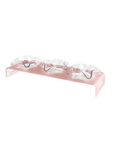 Vesta Home - Antipastiera 3 Ciotoline - Happy Times·rosa Cipria Monosatinato·44 X 14 X 5 H Th. 5 Mm