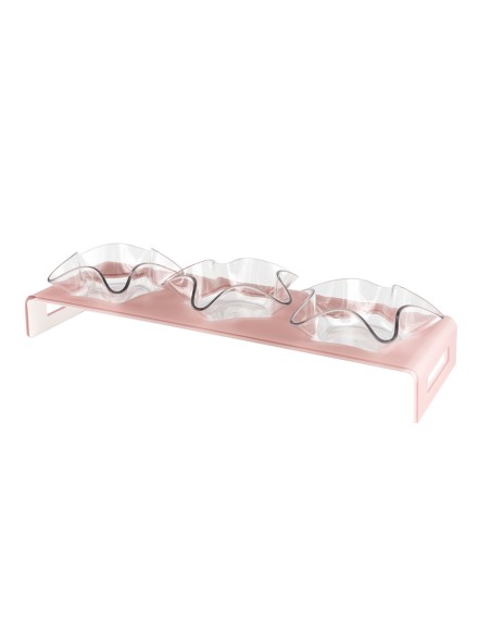 Vesta Home - Antipastiera 3 Ciotoline - Happy Times·rosa Cipria Monosatinato·44 X 14 X 5 H Th. 5 Mm