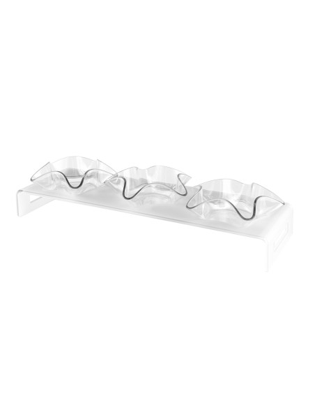 Vesta Home - Antipastiera 3 Ciotoline - Happy Times·bianco Monosatinato·44 X 14 X 5 H Th. 5 Mm