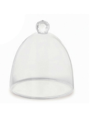 Campana vetro soffiato diam. 15 x 18 cm con pomello cristallo