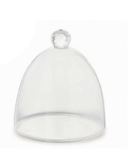 Campana vetro soffiato diam. 15 x 18 cm con pomello cristallo