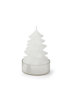 Box 6 Cand.Tealite Albero Bianco 5,5Cm