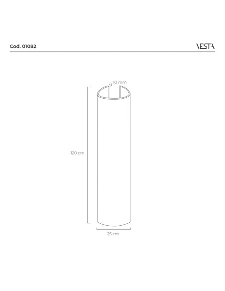 Vesta Home - Lampada da Terra Wave Rame·rame·ø25 X 120 H Sp. 10 Mm