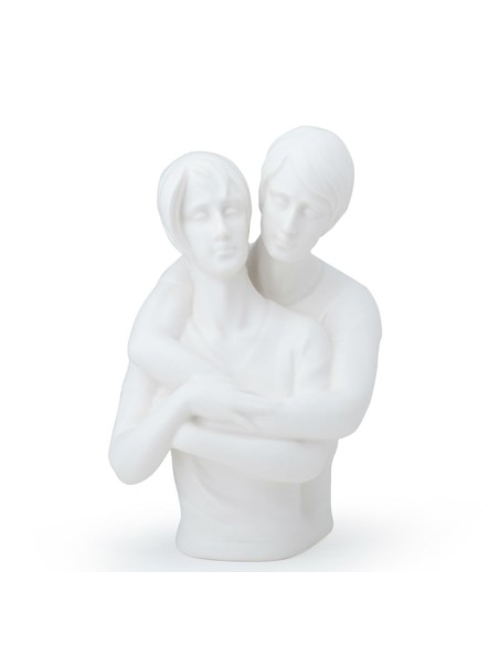 Hervit Royal Class - Abbraccio Lui/Lui White in Porcellana Matt 27 cm