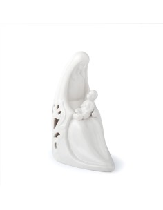 Madonna C/Bambino Porc.Traf.Bianca 17Cm