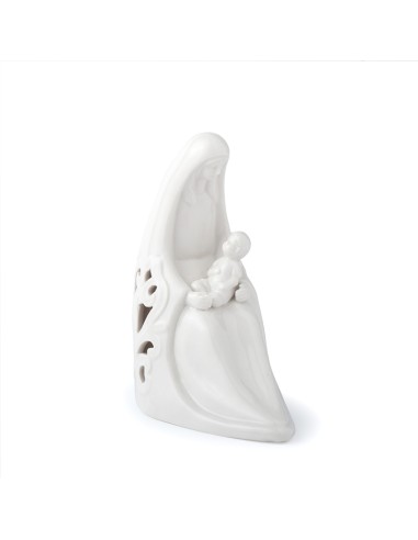 Madonna C/Bambino Porc.Traf.Bianca 17Cm