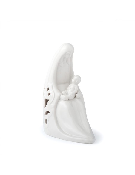 Madonna C/Bambino Porc.Traf.Bianca 17Cm