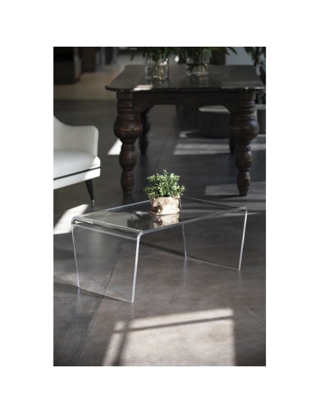 Vesta Home - Tavolino Rettangolare Crystal·trasparente·83 X 50 X 36,5 H Th. 15 Mm