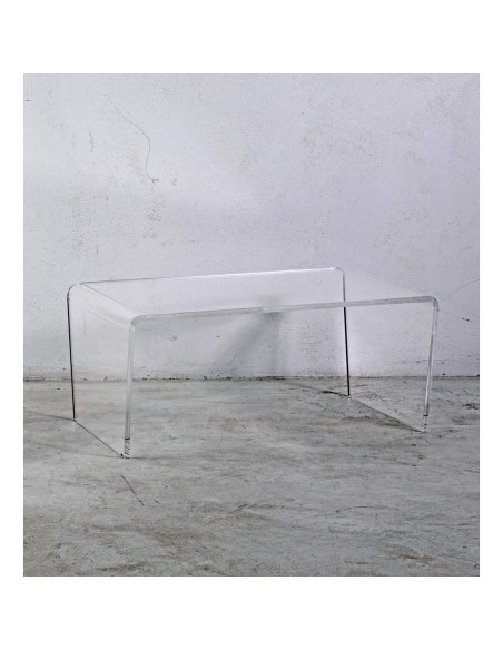 Vesta Home - Tavolino Rettangolare Crystal·trasparente·83 X 50 X 36,5 H Th. 15 Mm