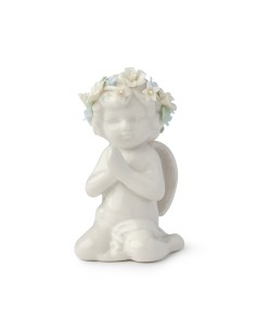 Hervit Royal Class - Angelo Eden in Porcellana Bianca 10 cm In Ginocchi