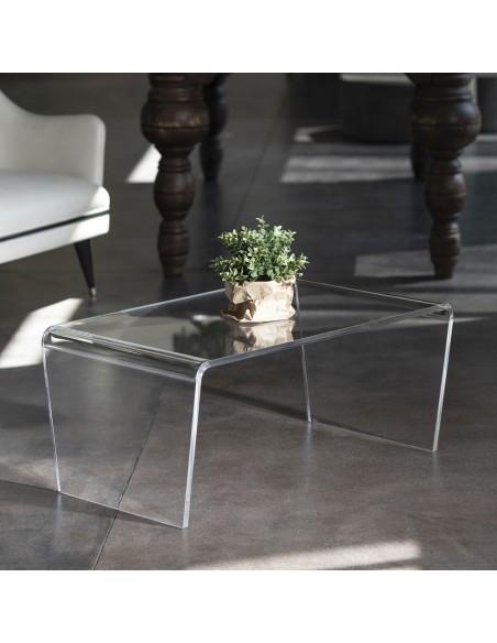 Vesta Home - Tavolino Rettangolare Crystal·trasparente·83 X 50 X 36,5 H Th. 15 Mm